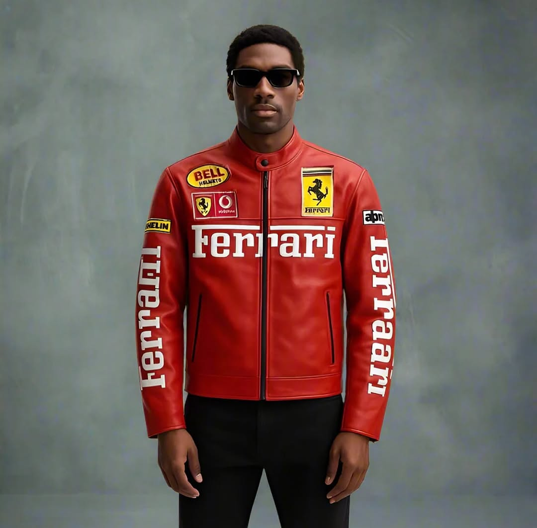 ed Ferrari racing leather jacket