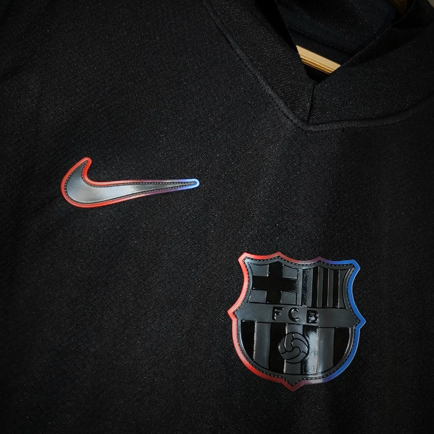 Black hoodie with Nike logo and FC Barcelona emblem