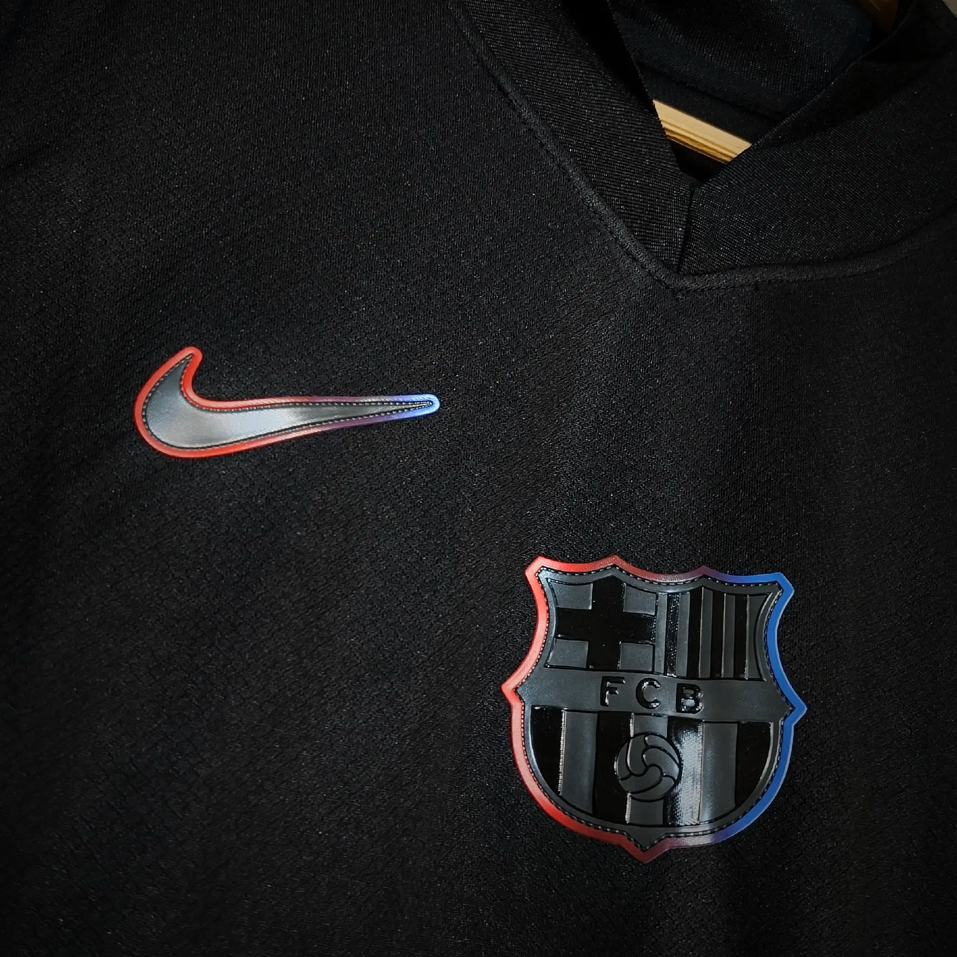 Black hoodie with Nike logo and FC Barcelona emblem